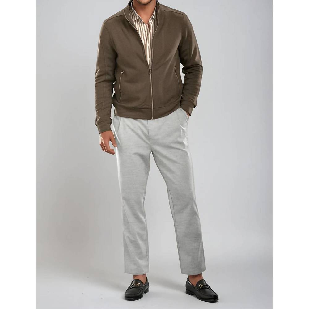 NEW BUKI pleated wool trouser pants in heather grey